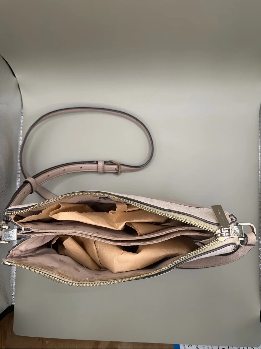Kate Spade New York Colorblock Leather Crossbody Bag Blush Taupe
